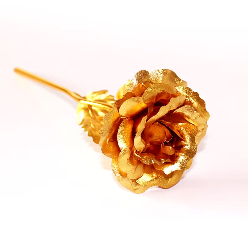 24K Plated Gold Rose Artificial Flower 24K Foil Rose Galaxy Box Birthday Valentine Mother'S Day Christmas Creative Gift