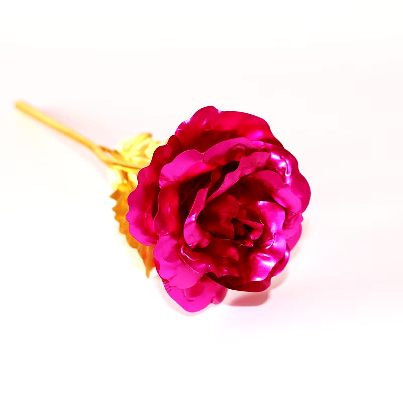 24K Plated Gold Rose Artificial Flower 24K Foil Rose Galaxy Box Birthday Valentine Mother'S Day Christmas Creative Gift