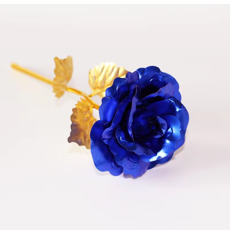 24K Plated Gold Rose Artificial Flower 24K Foil Rose Galaxy Box Birthday Valentine Mother'S Day Christmas Creative Gift